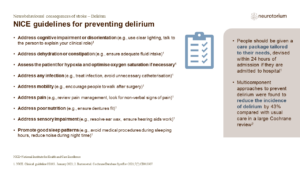 NICE guidelines for preventing delirium