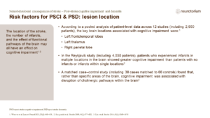 Risk factors for PSCI & PSD: lesion location