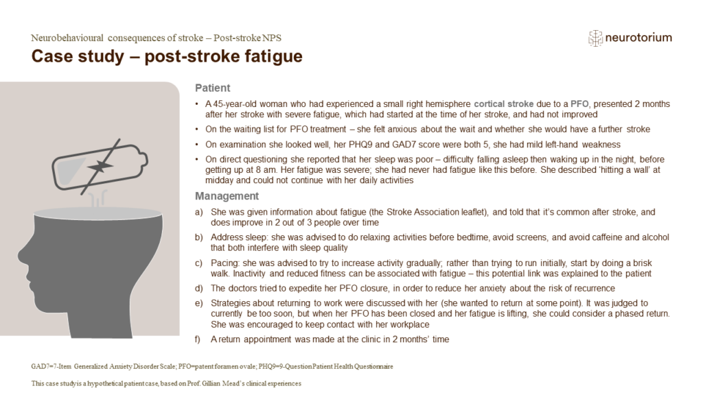 Case study – post-stroke fatigue