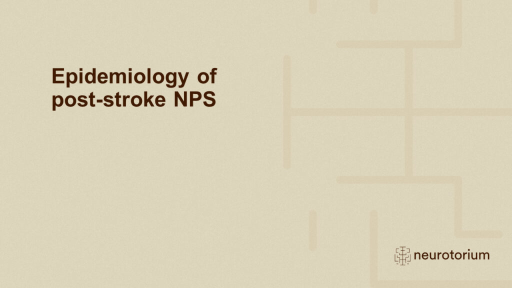 Epidemiology of post-stroke NPS