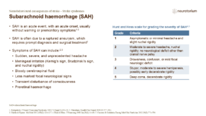 Subarachnoid haemorrhage (SAH) 