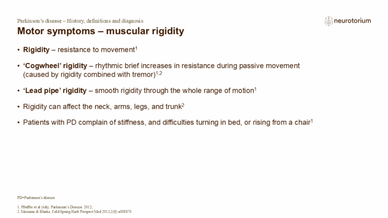 Motor symptoms – muscular rigidity - Neurotorium
