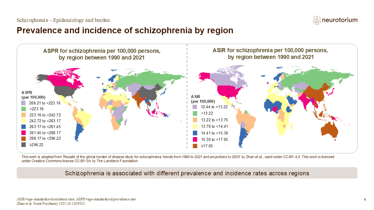 Prevalence and incidence of schizophrenia by region - Neurotorium
